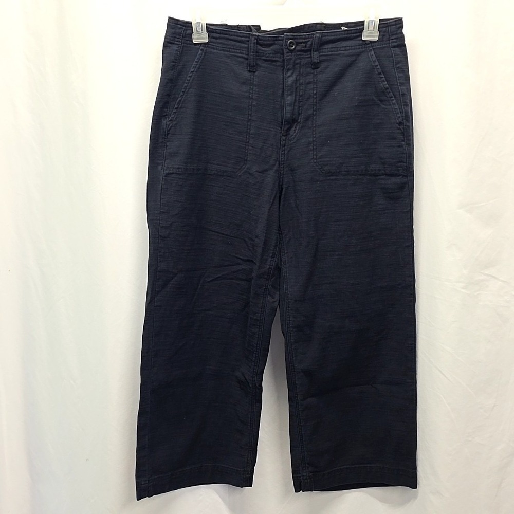 Torrid Black Crop Utility Pants Back Lace Up Wide Leg Casual Workwear sz 14